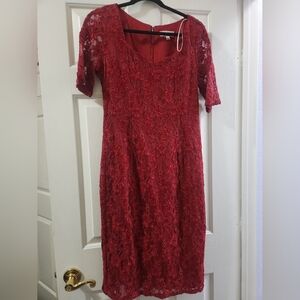 Elegant Red Lace Dress